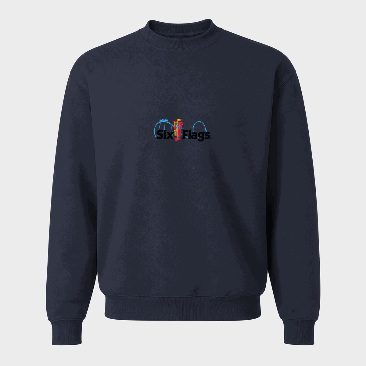 Men's Six Flags Crewneck Sweatshirt - Navy
