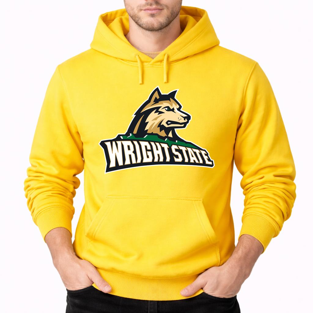 Men's Wright State Raiders Pullover Hoodie - Yellow