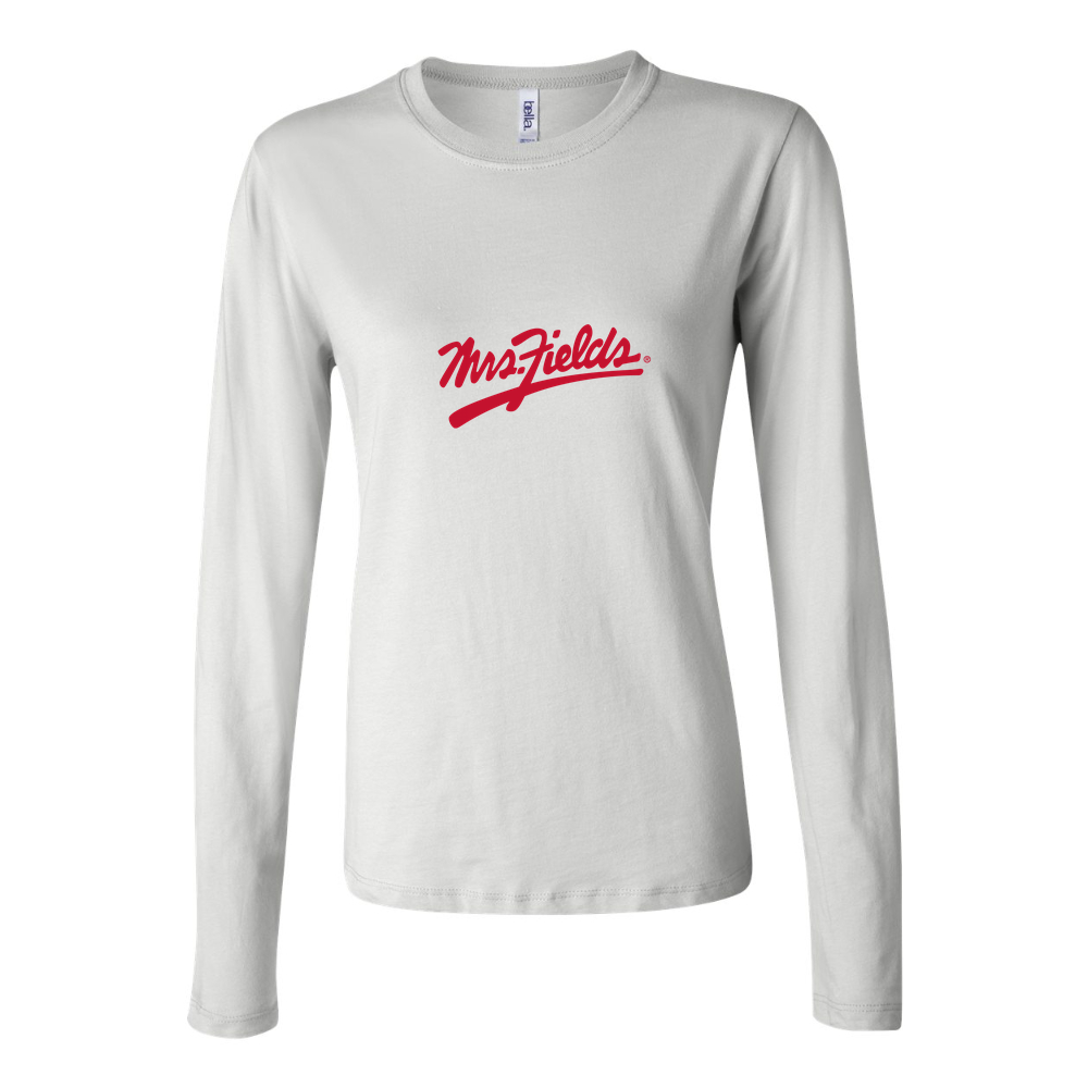 Women's Logo Mrs. Fields 1536x864 Long Sleeve T-Shirt - White