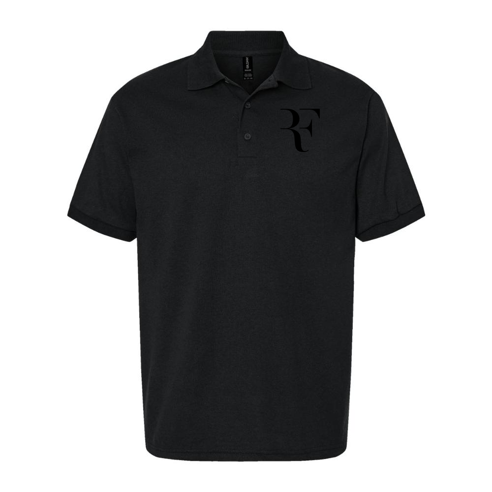 Men's Roger Federer Black Logo Dry Blend Polo - Black