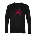 Men's Atlanta Braves Polyester Long Sleeve T-Shirt - Black