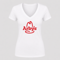 Women's Arby's V Neck T-Shirt in white