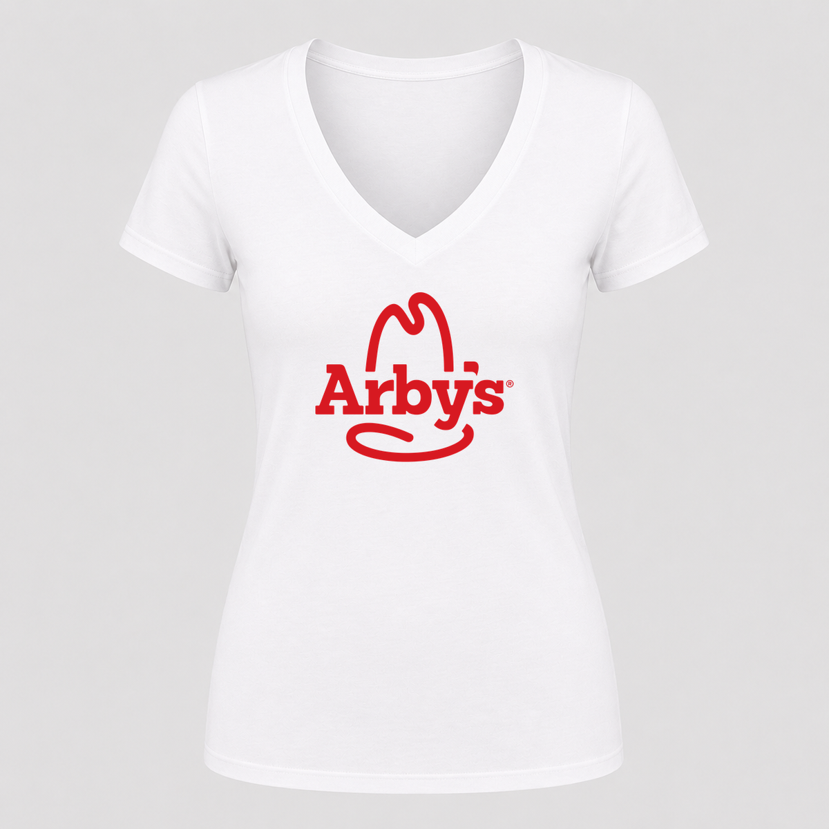 Women's Arby's V Neck T-Shirt in white