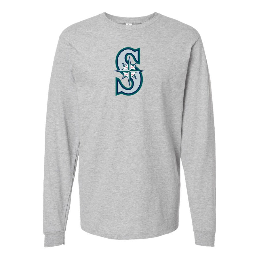 Men's Seattle Mariners Long sleeves Cotton Blend T-Shirt - Gray