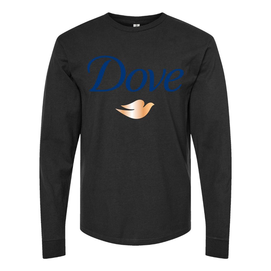 Men's Dove-logo-1536x864 Long sleeves Cotton Blend T-Shirt - Black