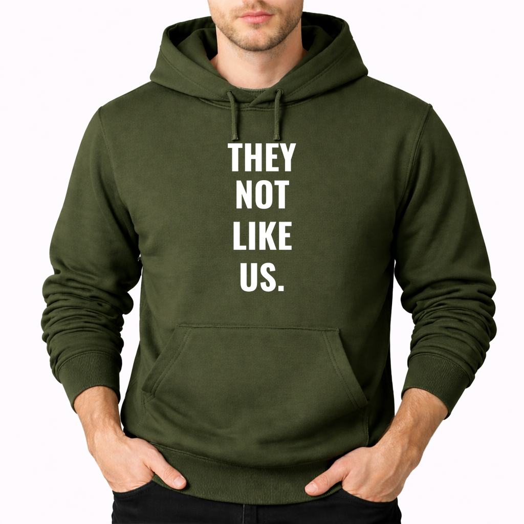 Men's They Not Like Us Pullover Hoodie - Army Green