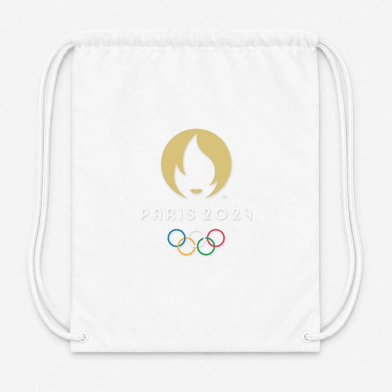 Olympics 2024 Paris White Drawstring Bag - White