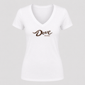 Women's Dove Chocolate V Neck T-Shirt in white