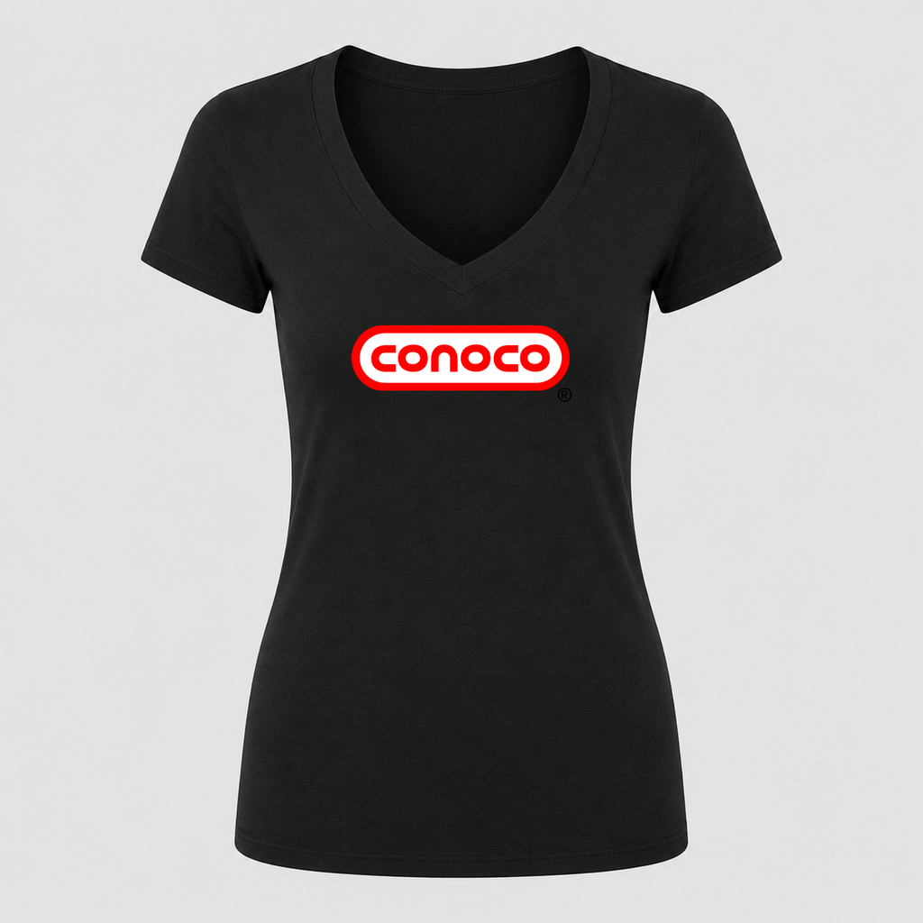 Women's Conoco V Neck T-Shirt in black
