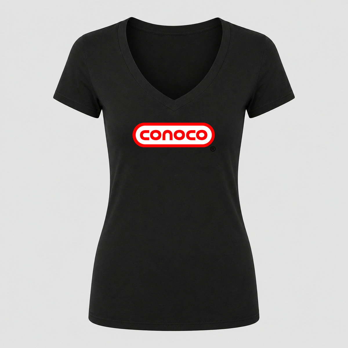 Women's Conoco V Neck T-Shirt in black