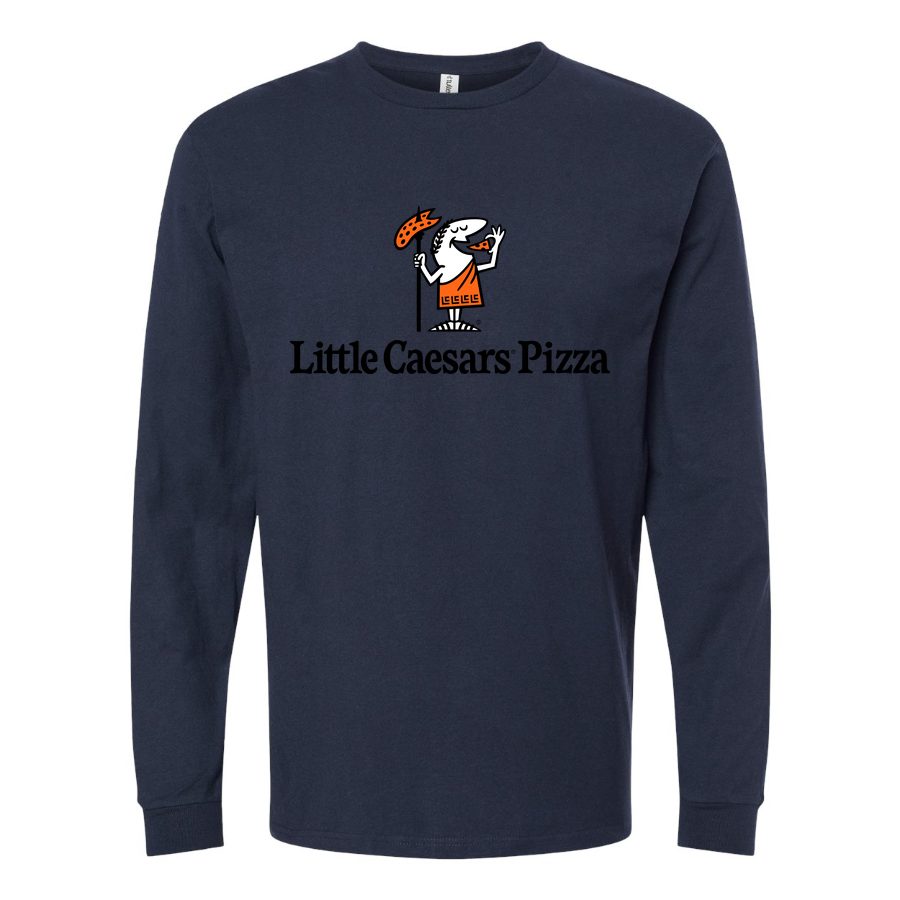Men's Logo-Little-Caesars-1536x864 Long sleeves Cotton Blend T-Shirt - Navy
