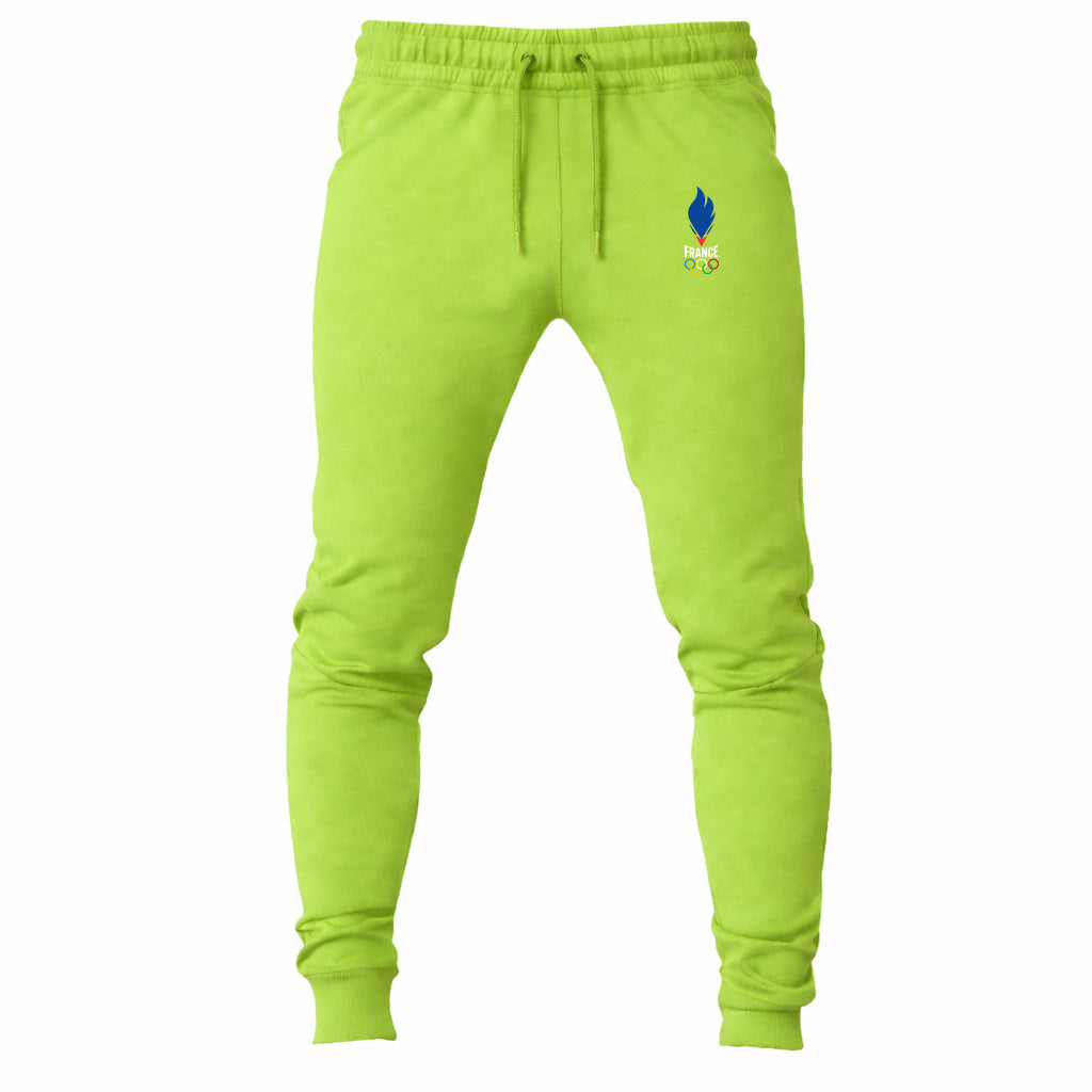 France 2024 White joggers sweatpants - Lime Green