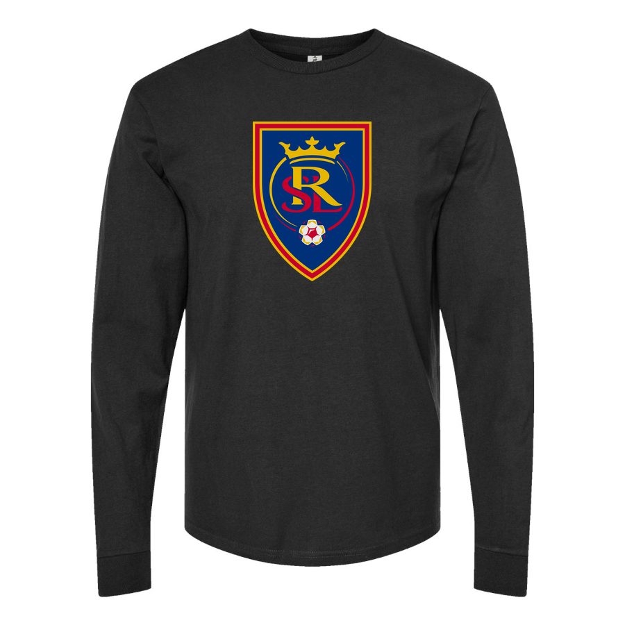 Men's Real Salt Lake Soccer Long sleeves Cotton Blend T-Shirt - Black