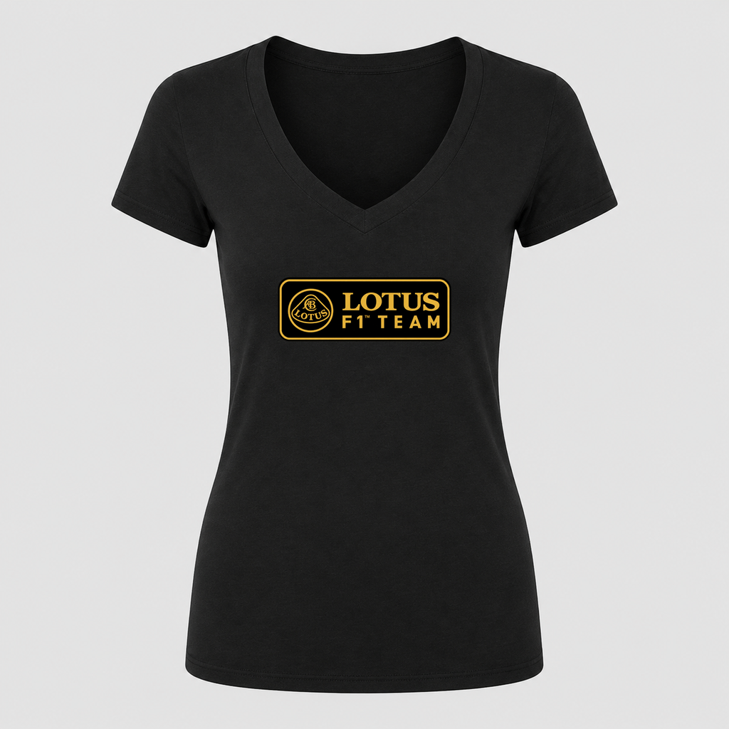 Women's Lotus F1 Team V Neck T-Shirt in black