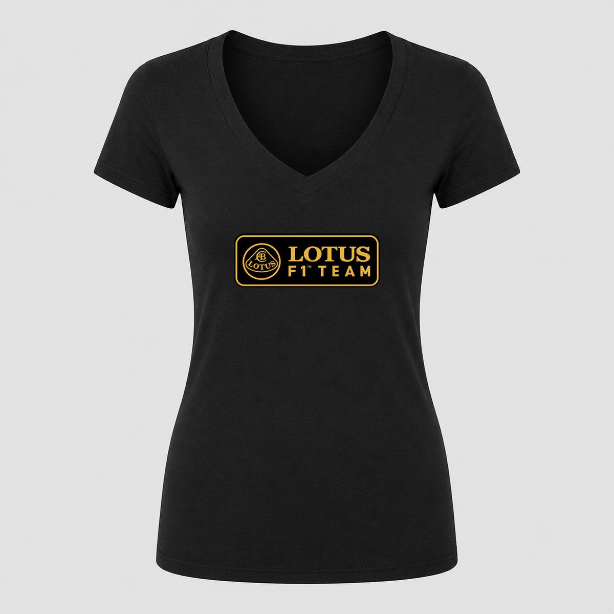Women's Lotus F1 Team V Neck T-Shirt in black