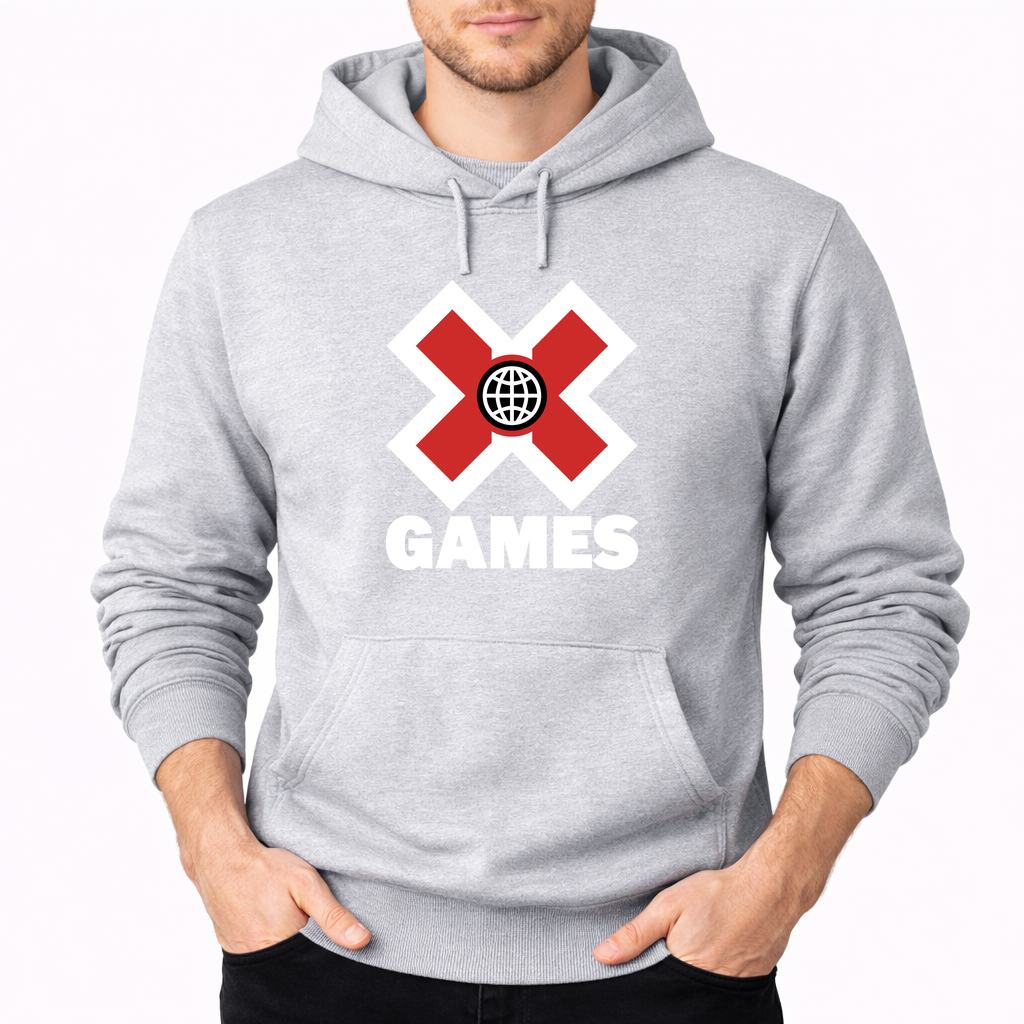 Men's X Games .white Pullover Hoodie - Gray