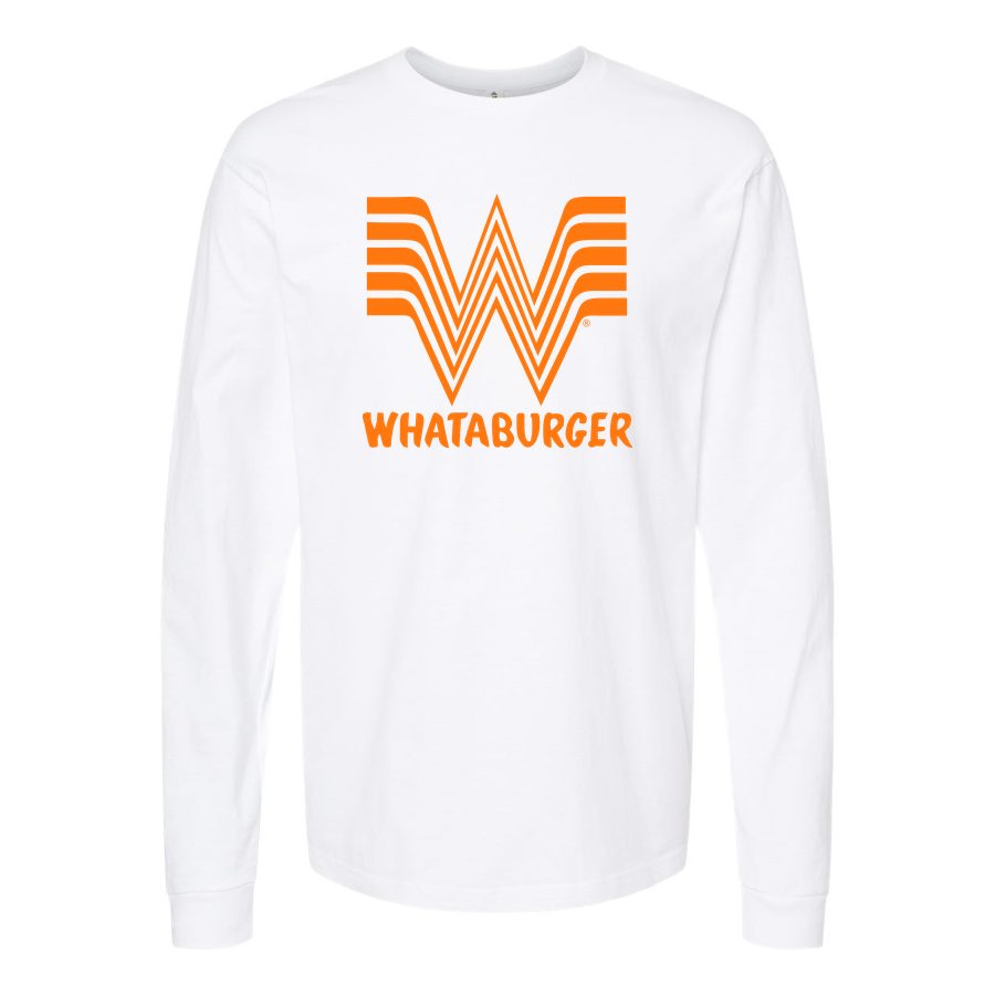 Men's whataburger-logo-png-transparent Long sleeves Cotton Blend T-Shirt - White