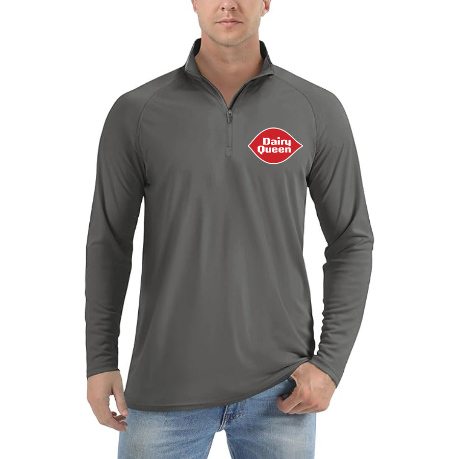 dairy queen logo png quarter-zip athletic shirt in Dark Gray