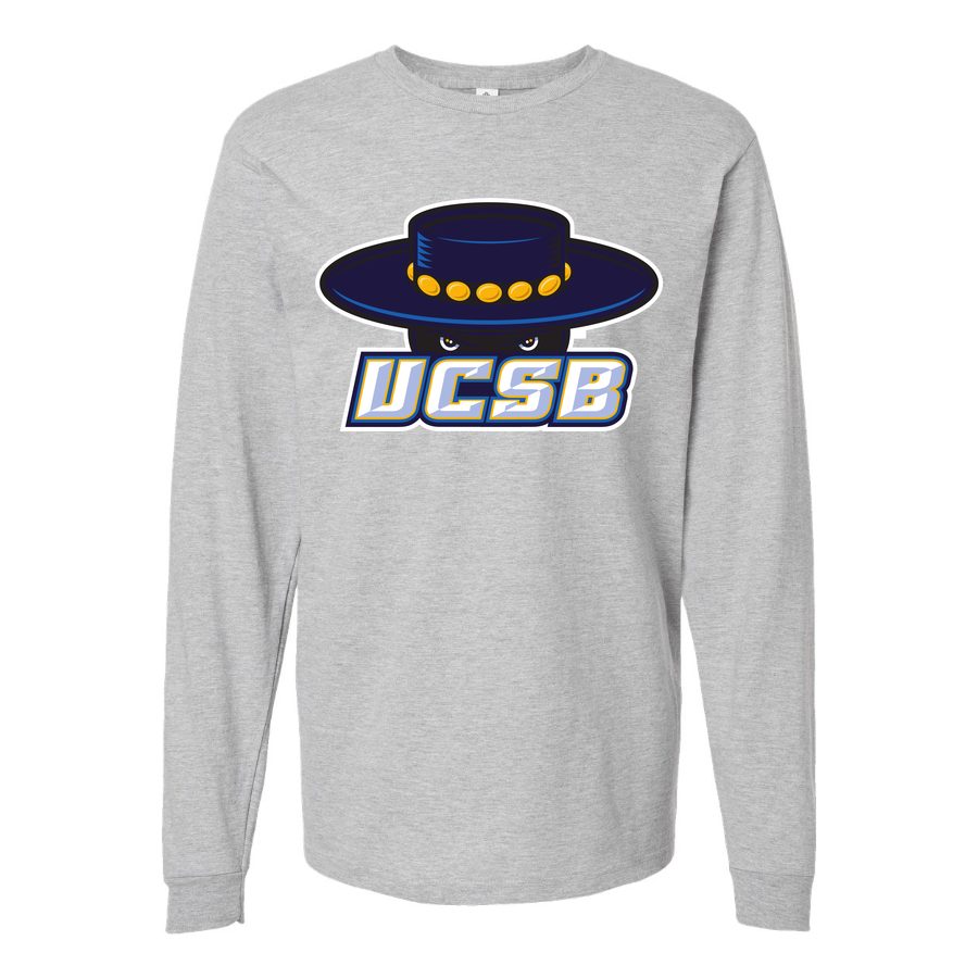 Men's UCSB Gauchos Logo Long sleeves Cotton Blend T-Shirt - Gray