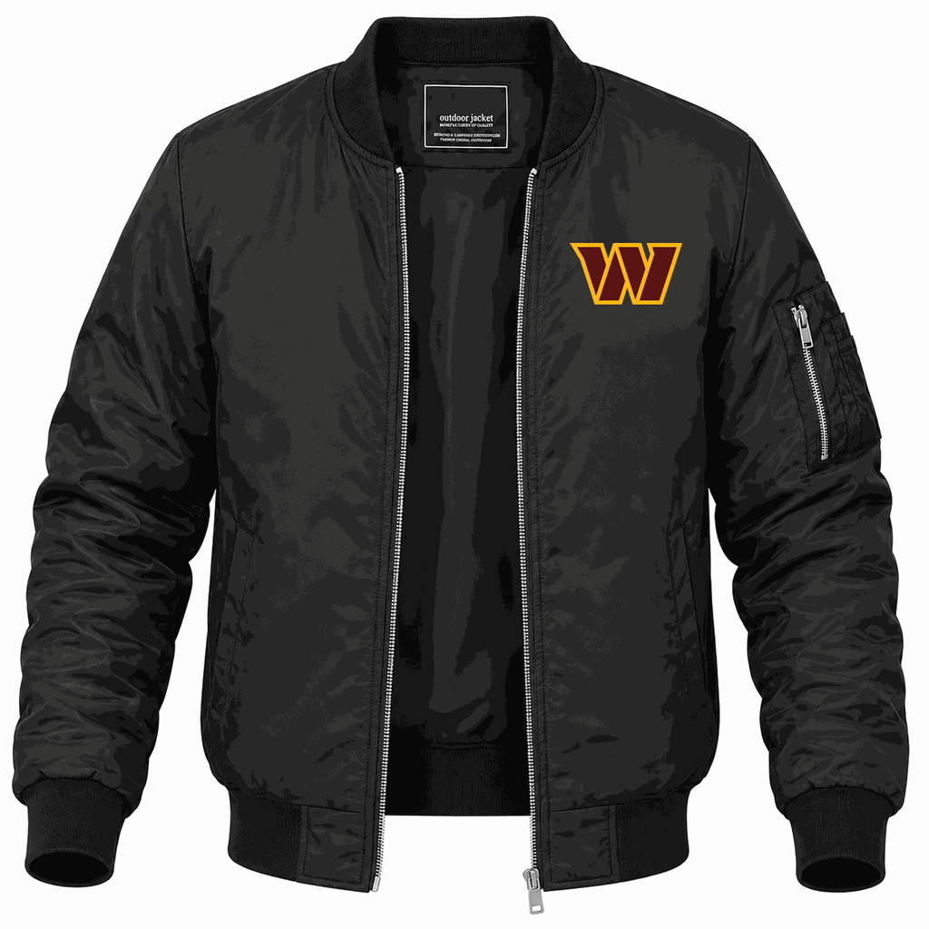 Men's Washington Commanders Lightweight Bomber Jacket - Black