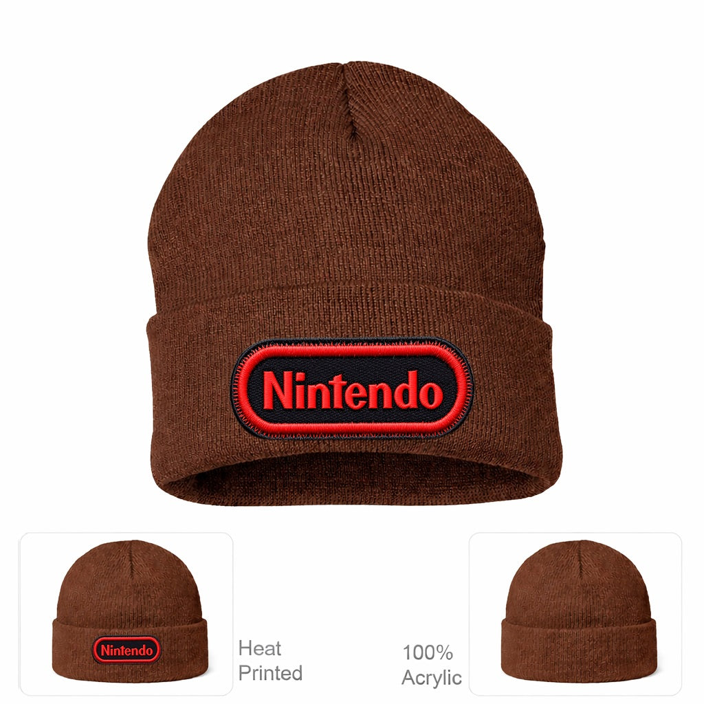 Nintendo Beanie Hat - Brown