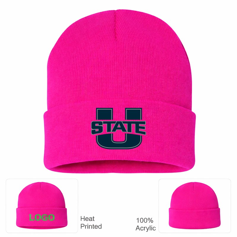 Utah State Aggies Hot Pink Beanie Hat