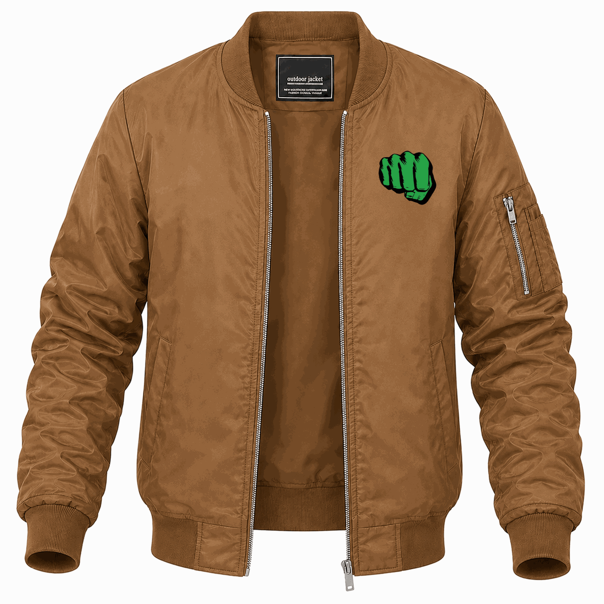 Men's Hulk Punch Lightweight Bomber Jacket - Brown