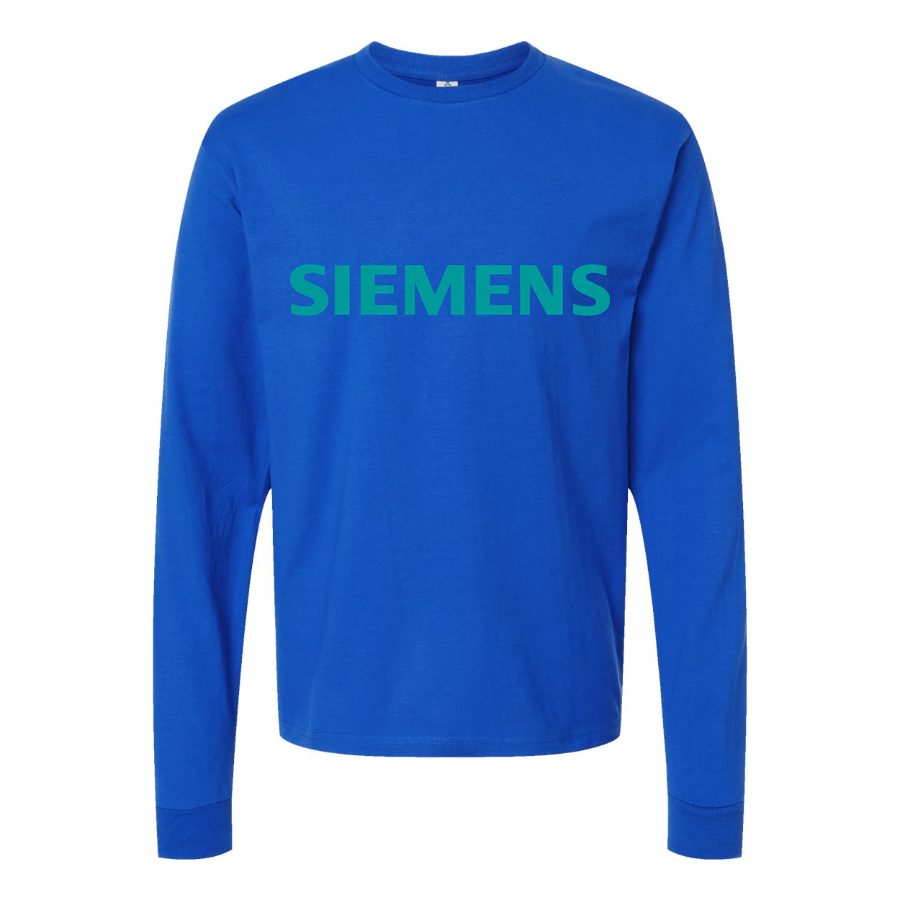 Men's Siemens-logo-500x281-min Long sleeves Cotton Blend T-Shirt - Blue