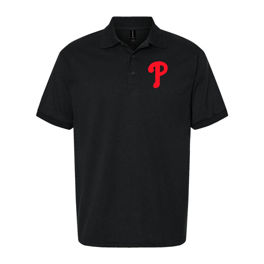 Men's Philadelphia Phillies Dry Blend Polo - Black