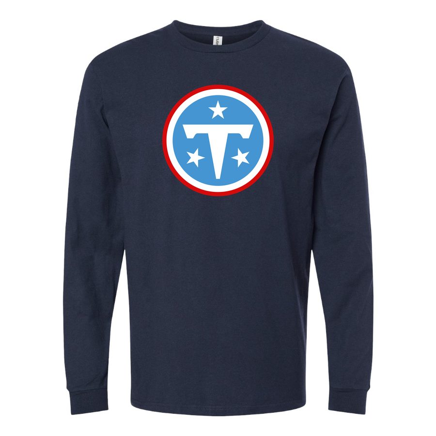 Men's Tennessee Titans Long sleeves Cotton Blend T-Shirt - Navy