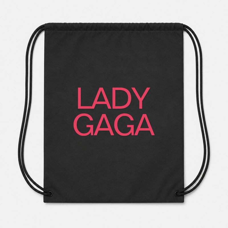 Lady Gaga Drawstring Bag - Black