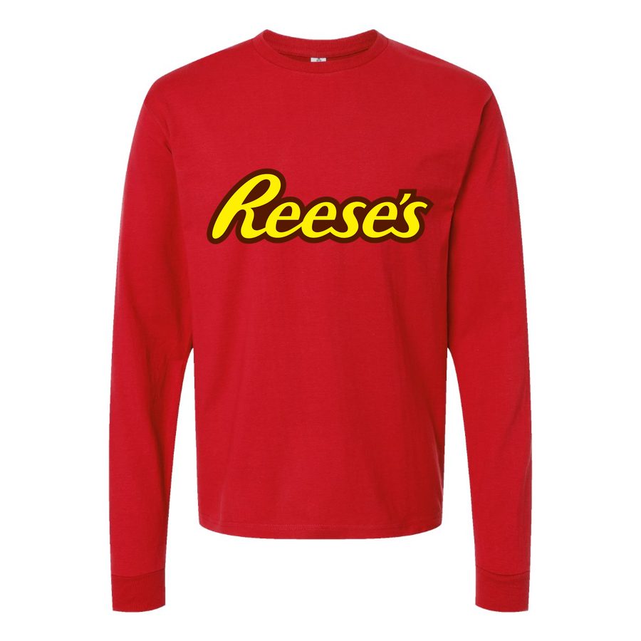 Men's Reeses-Logo-food-1536x864 Long sleeves Cotton Blend T-Shirt - Red