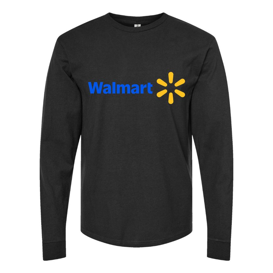 Men's Walmart-Logo-1536x864 Long sleeves Cotton Blend T-Shirt - Black
