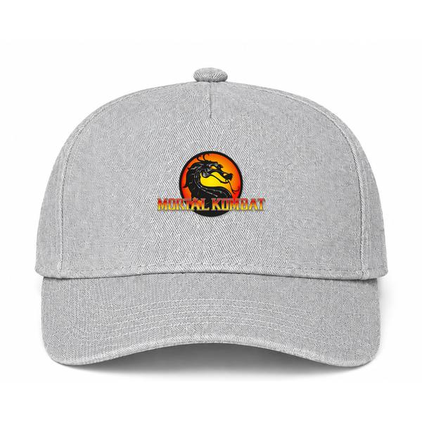 Mortal Kombat Logo Gray Dad Baseball Cap Hat