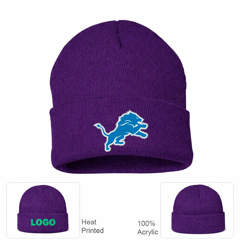 Detroit Lions Purple Beanie Hat