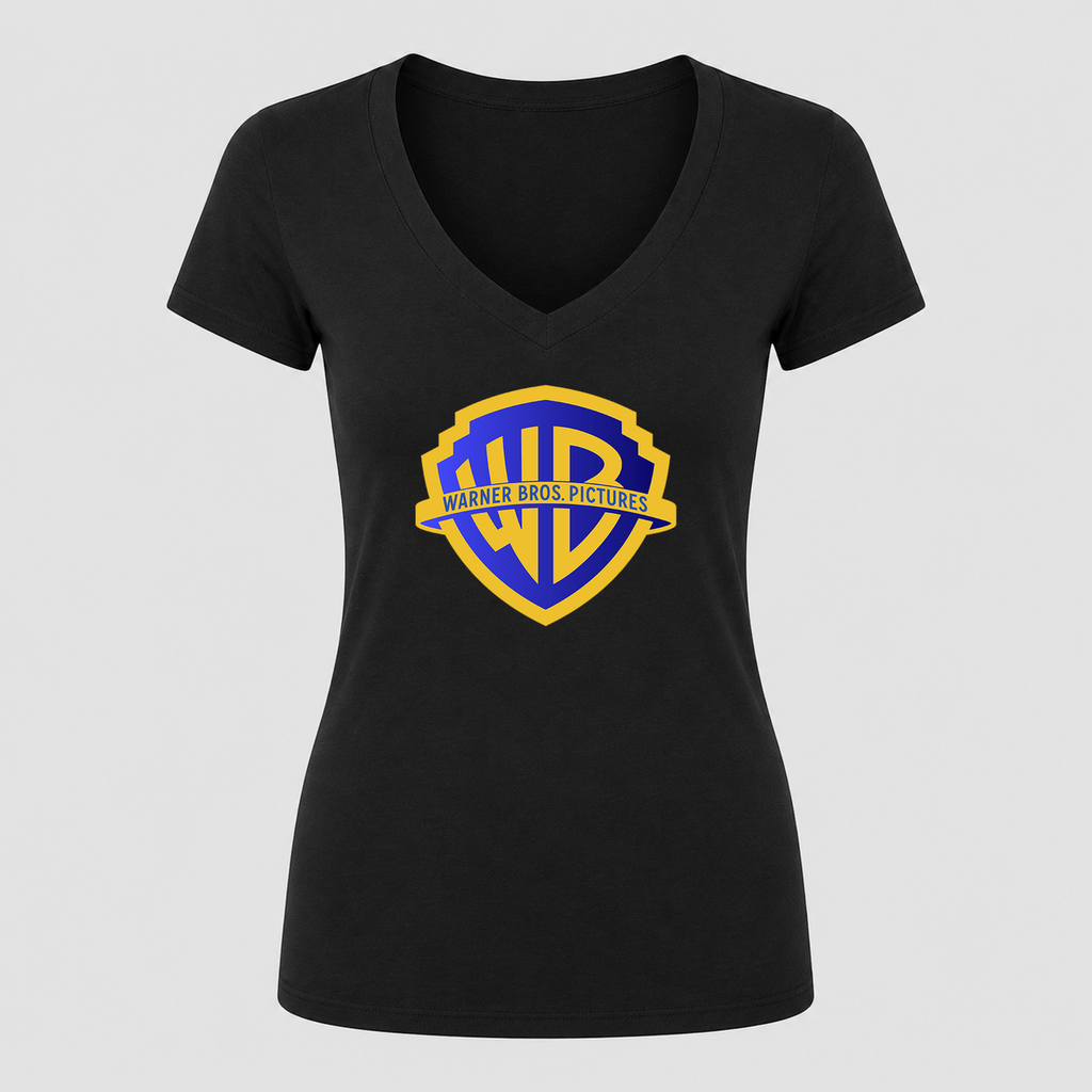 Women's Warner Bros V Neck T-Shirt in black