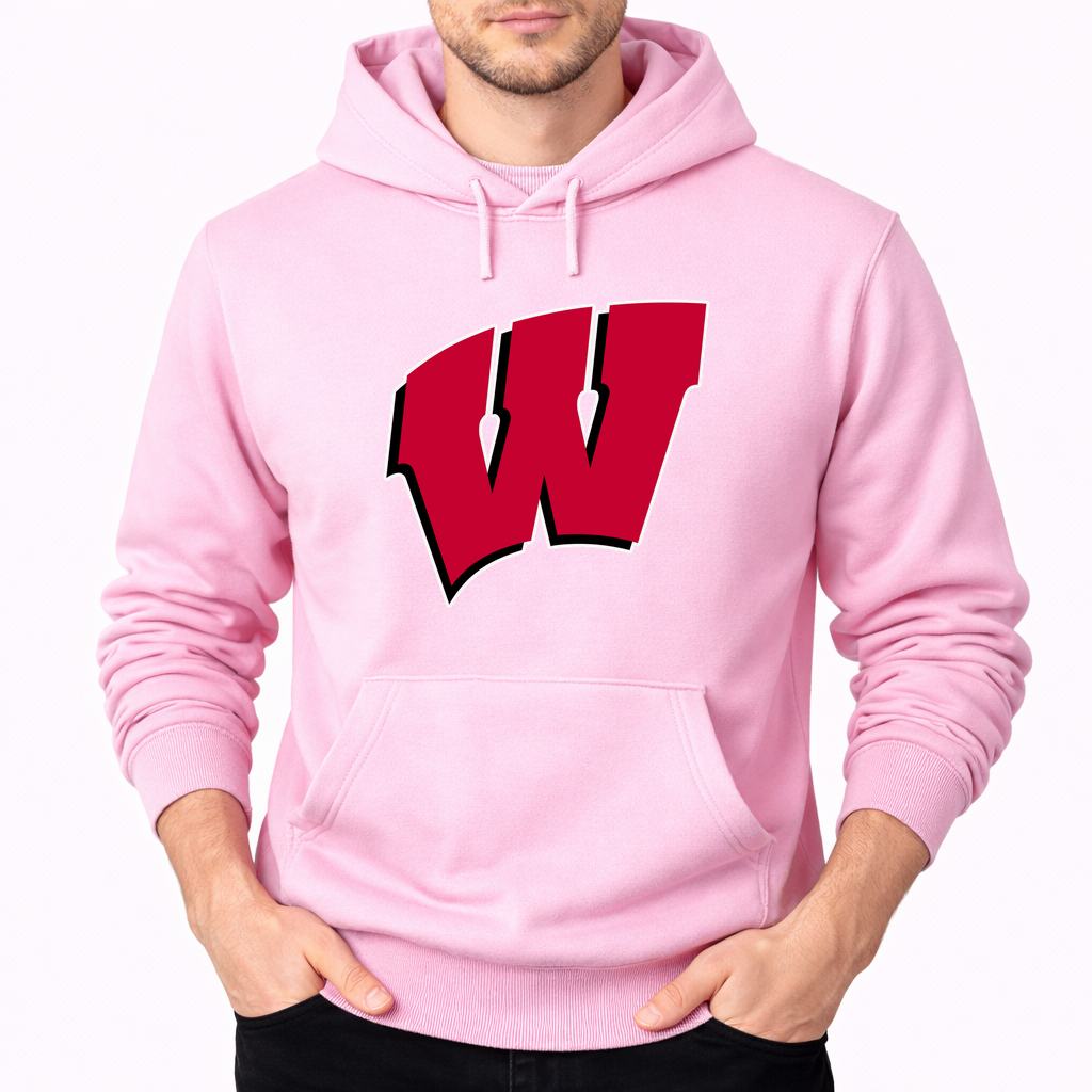 Men's Wisconsin Badgers Pullover Hoodie - Pink