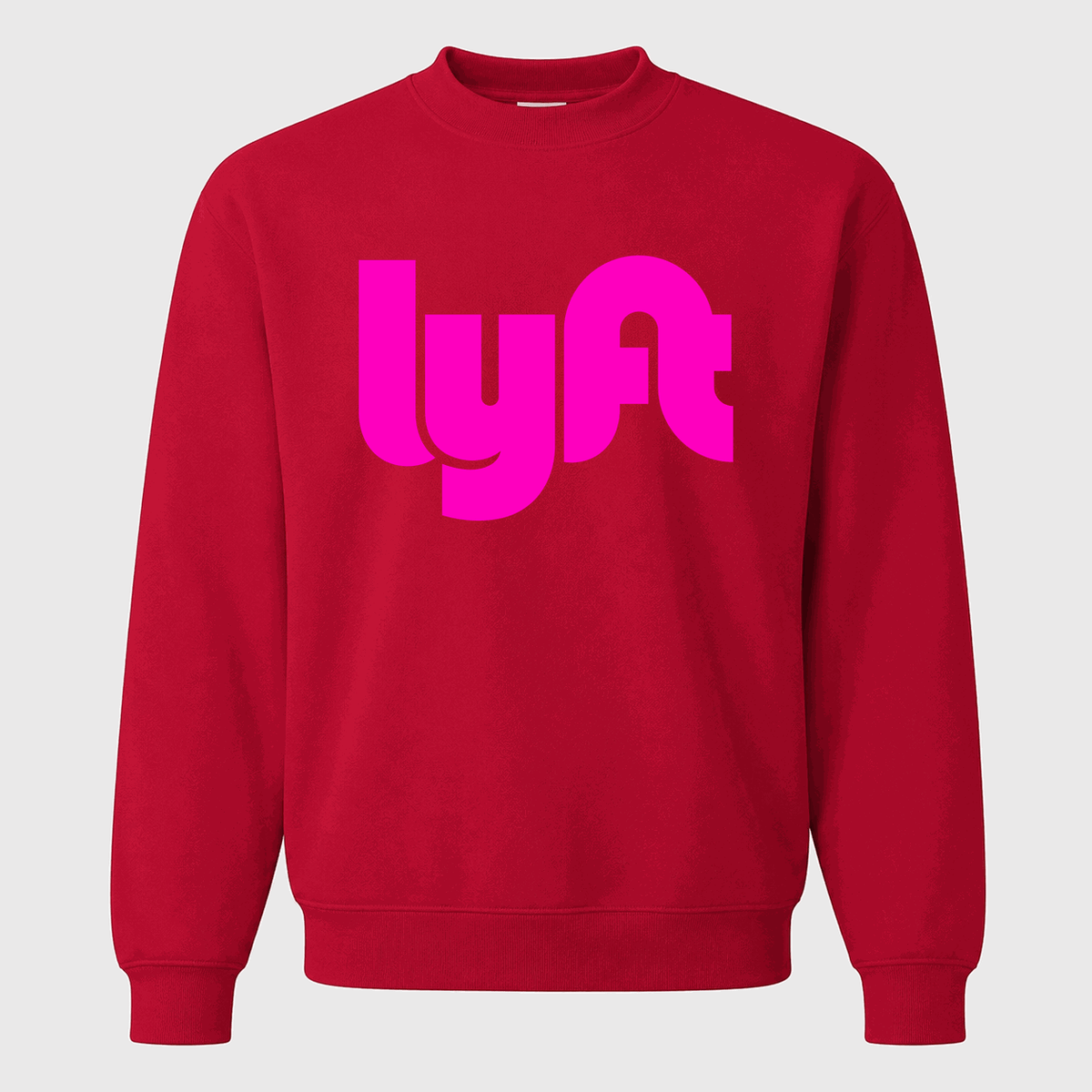 Men's Lyft Pink Logo Crewneck Sweatshirt - Red