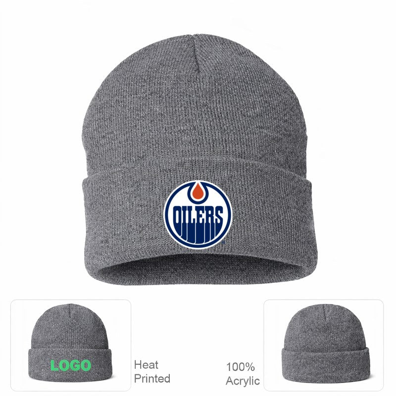 Edmonton Oilers Grey Beanie Hat