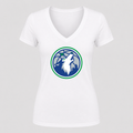 Women's Minnesota Timberwolves V Neck T-Shirt in white