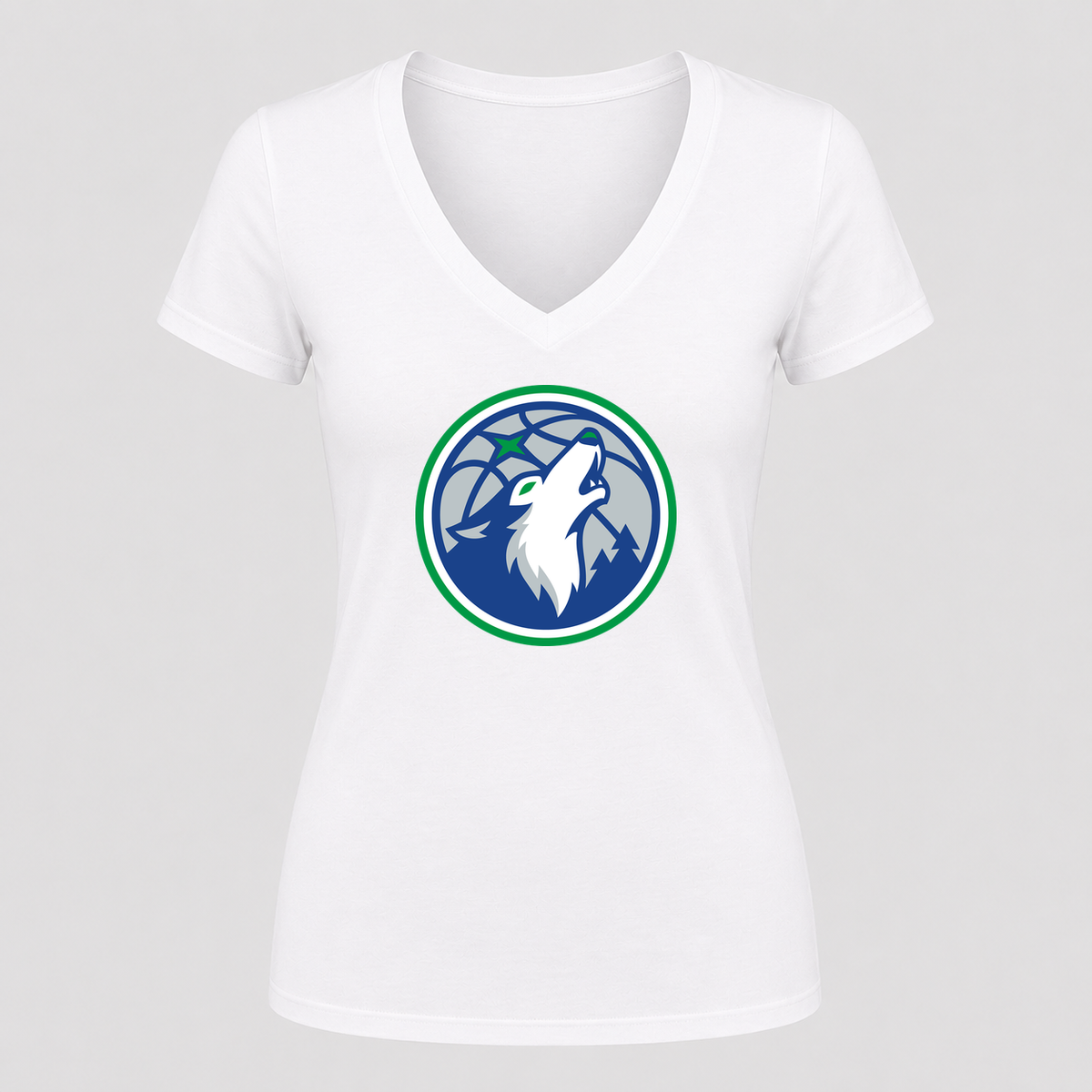 Women's Minnesota Timberwolves V Neck T-Shirt in white