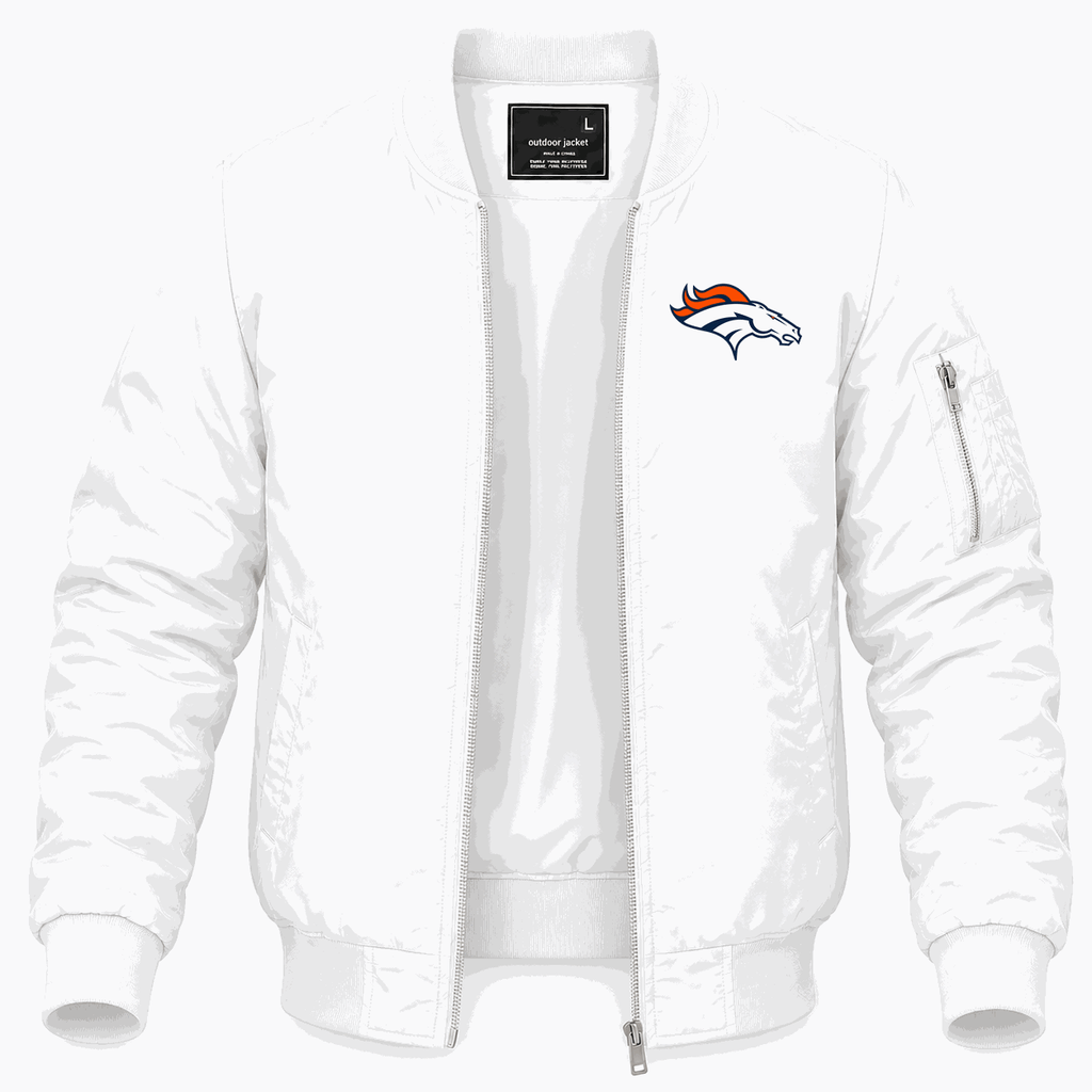 Men's Denver Broncos Lightweight Bomber Jacket - White