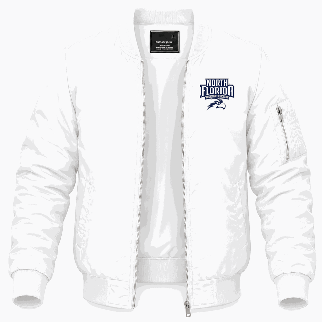 Men's UNF Ospreys Logo Lightweight Bomber Jacket - White
