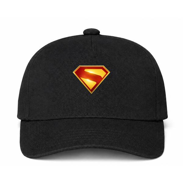 Superman 2025 Logo Black Dad Baseball Cap Hat