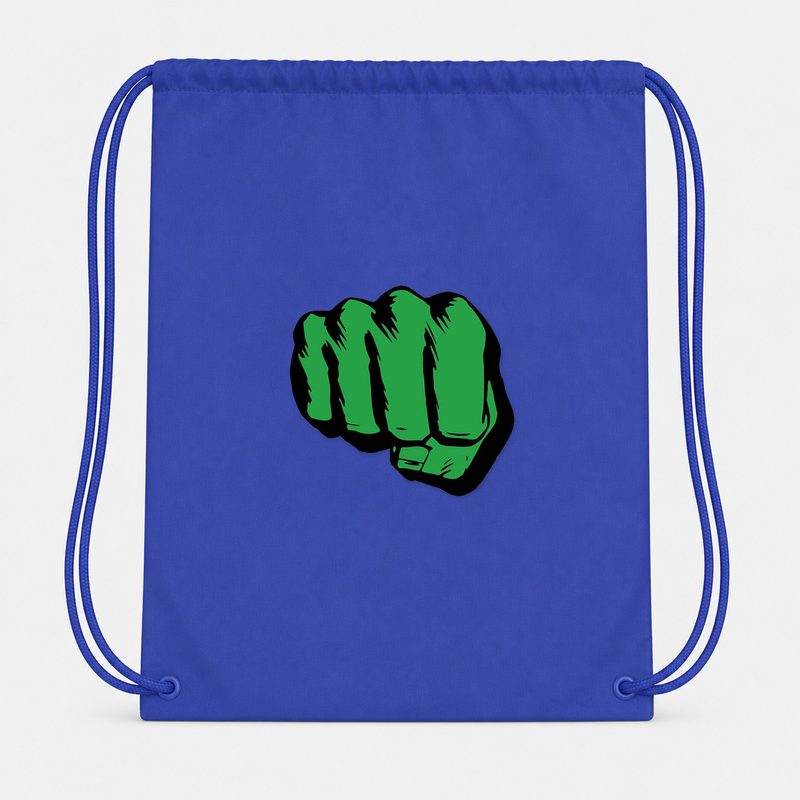 Hulk Punch Drawstring Bag - Blue