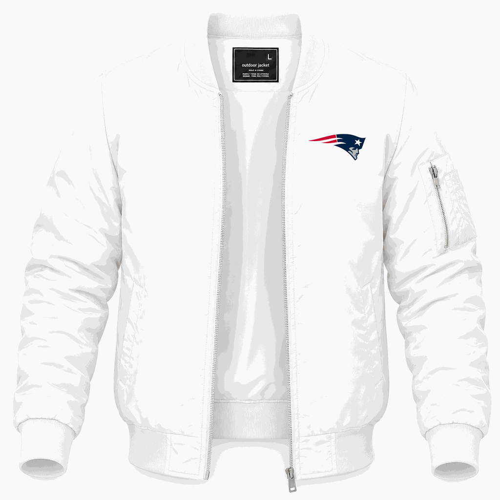 Men's New England Patriots Lightweight Bomber Jacket - White