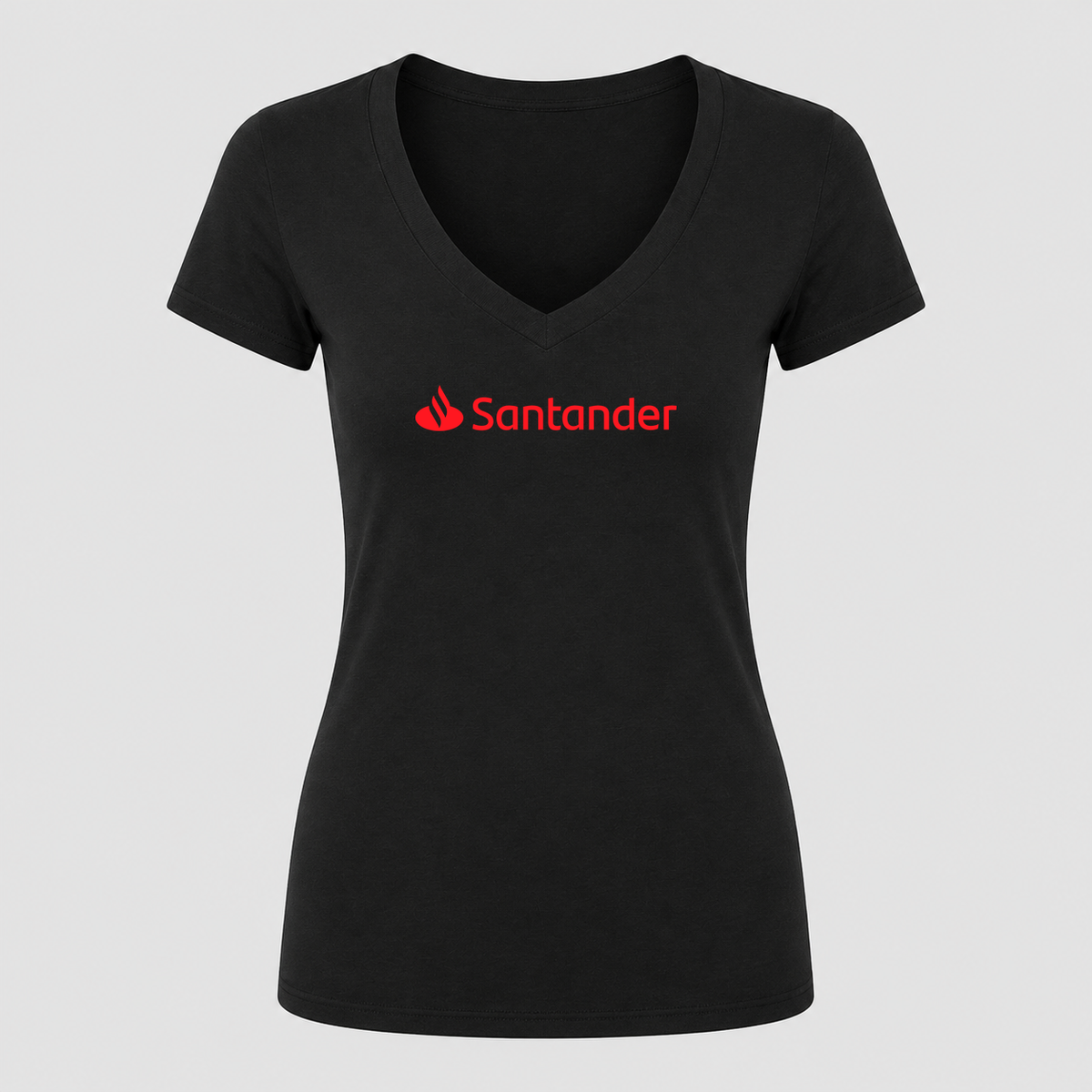Women's Santander V Neck T-Shirt in black