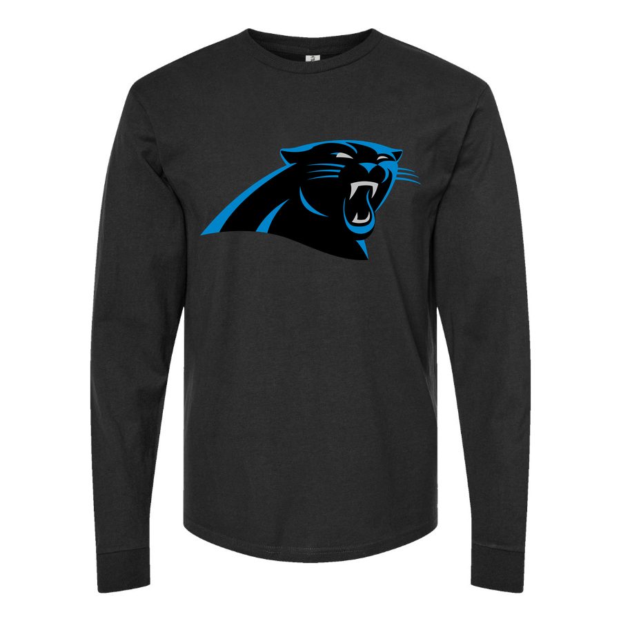 Men's Carolina Panthers Long sleeves Cotton Blend T-Shirt - Black