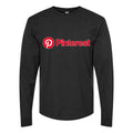 Men's pinterest-logo Long sleeves Cotton Blend T-Shirt - Black