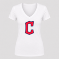 Women's Cleveland Guardians V Neck T-Shirt in white